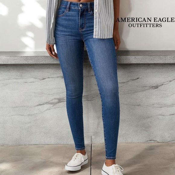 American Eagle Outfitters Denim - American Eagle, Hi-Rise Jegging, Size 0 Long, Indigo